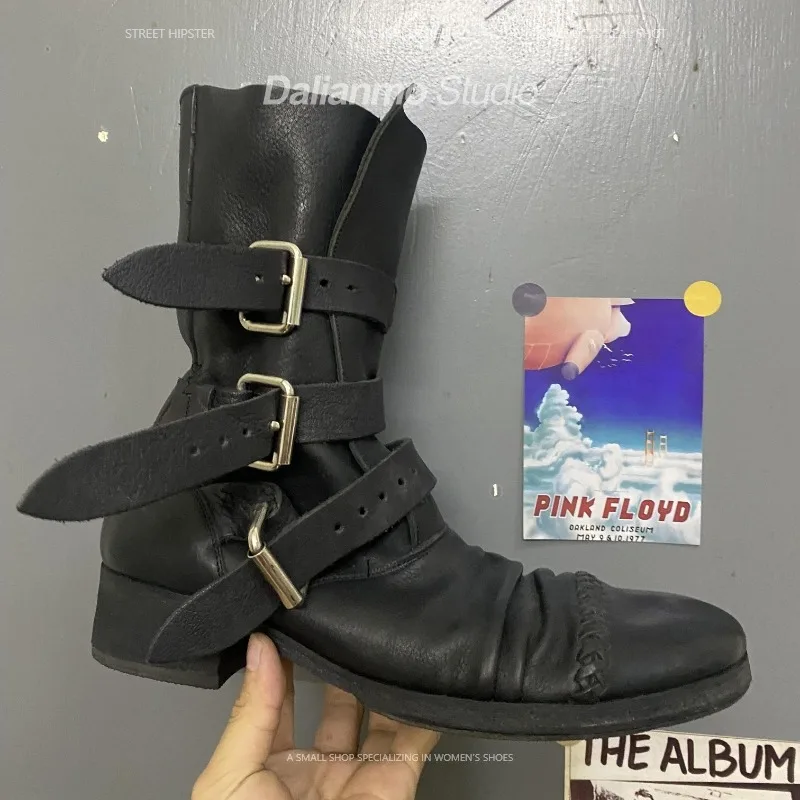 Men Fashion Vintage - Sepatu Bot Kulit Asli Pria Model