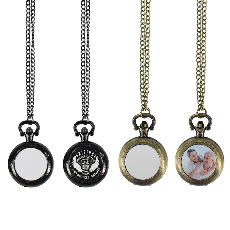 Men'S Fashion Necklaces - Kalung Liontin Jam Saku Logam Vintage