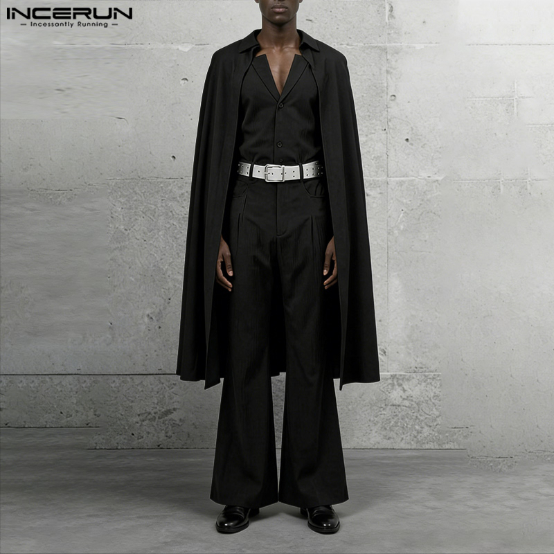 Mens Fashion Suits - INCERUN Setelan Pria Warna Solid Kerah