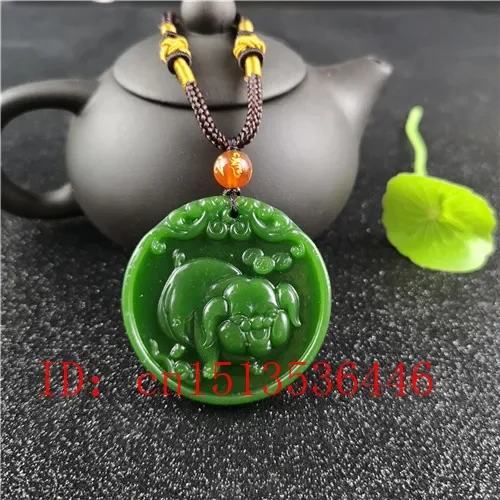 Men'S Fashion Necklaces - Kalung Liontin Giok Ukiran Babi Cina