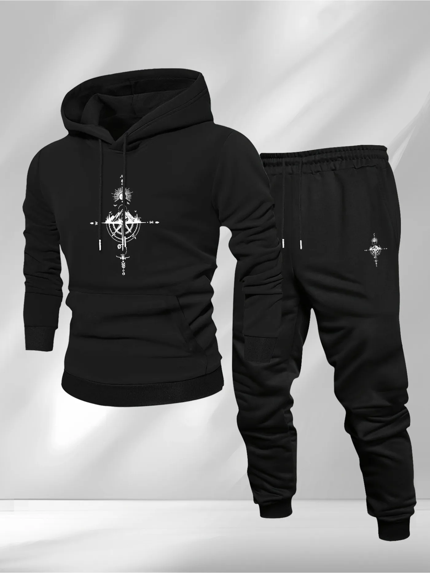 Men Fashion Vintage - Hoodie dan Celana Olahraga Pria Motif