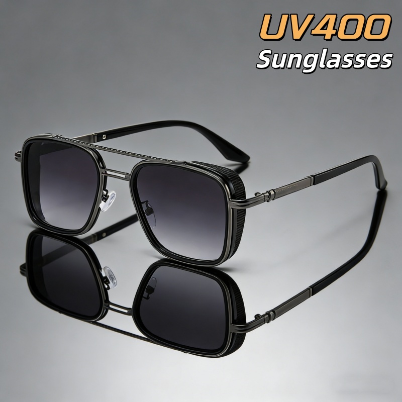 Men Fashion Photography - Kacamata Hitam Retro Berbingkai Oval Pria