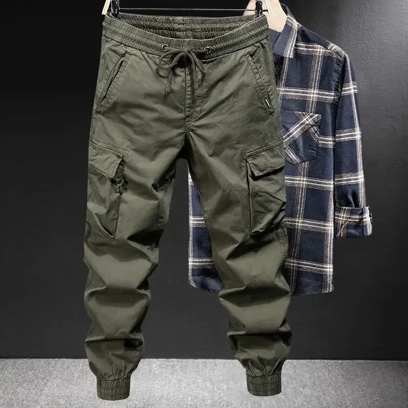 Mens Fashion Cargo Pants - Celana panjang pria, celana kargo hitam