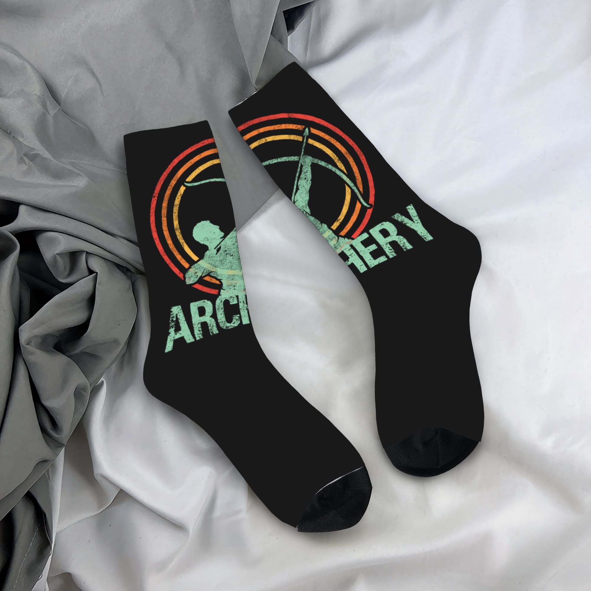 Men Fashion Vintage - Kaus Kaki Pria Motif Panahan Retro