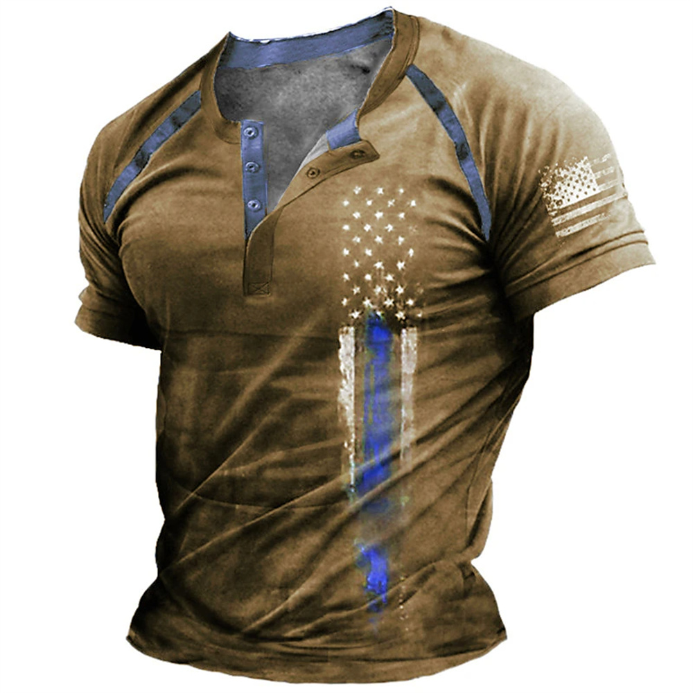 Mens Fashion Wear - Kaos Henry Pria Motif Bendera Amerika