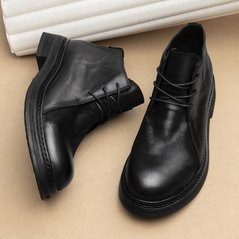 Men Fashion Vintage - Sepatu Bot Kulit Asli Pria Vintage
