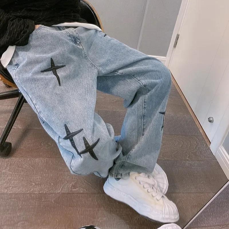Men'S Fashion With Baggy Jeans - Celana kargo kaki lebar pria, bawahan