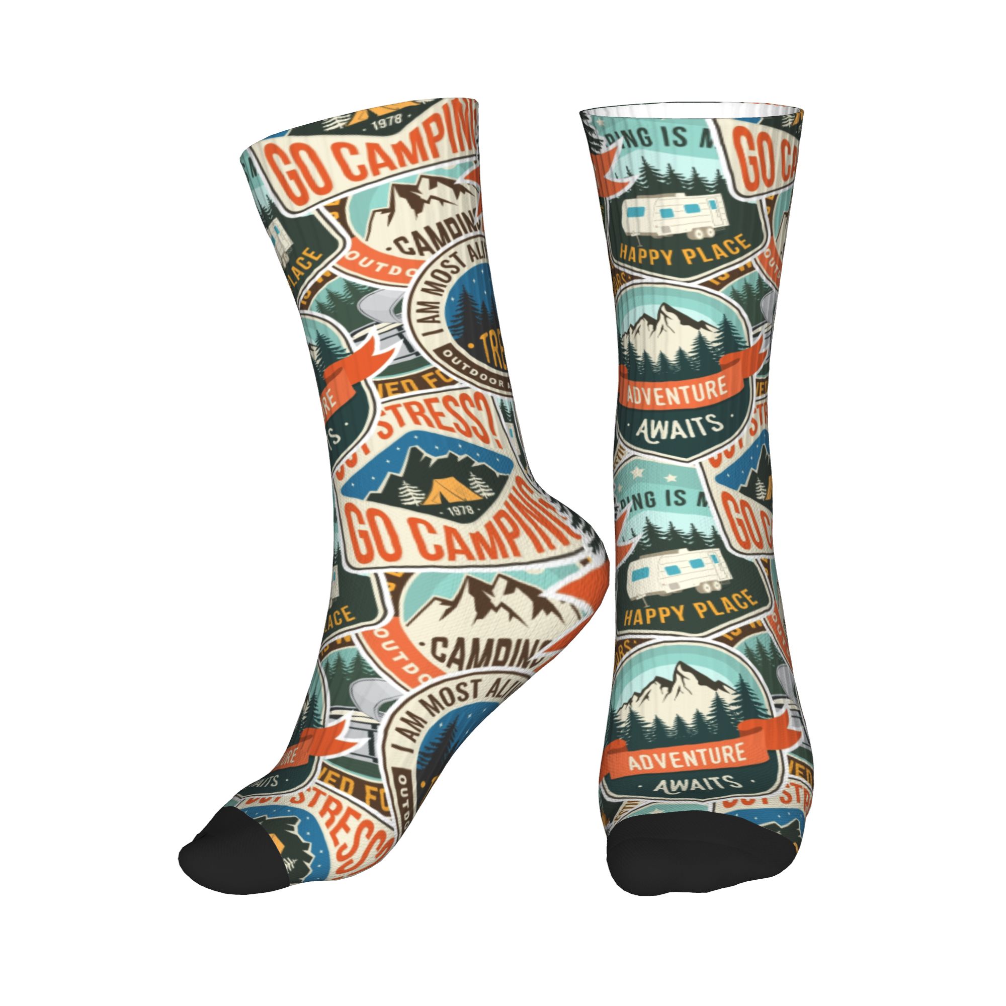Men Fashion Vintage - Kaus Kaki Pria Vintage Motif Gunung