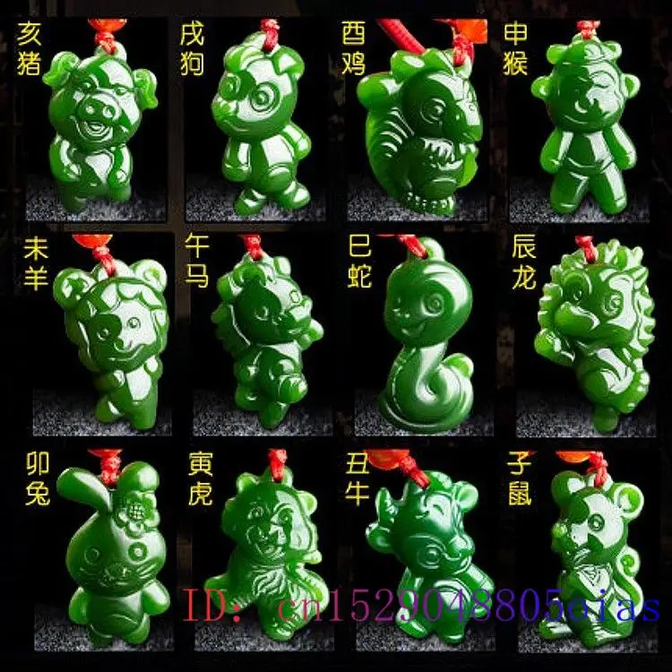Men'S Fashion Necklaces - Kalung Modis Jimat Liontin Giok Hijau