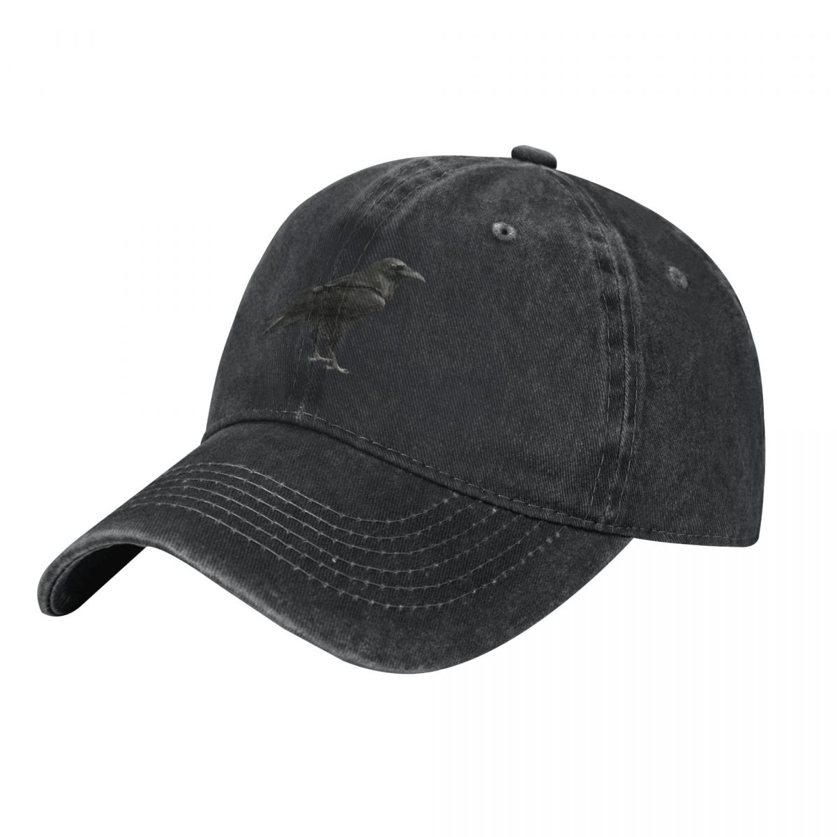 Men'S Fashion Outlets - Topi Bisbol Siluet Gagak Hitam Vintage