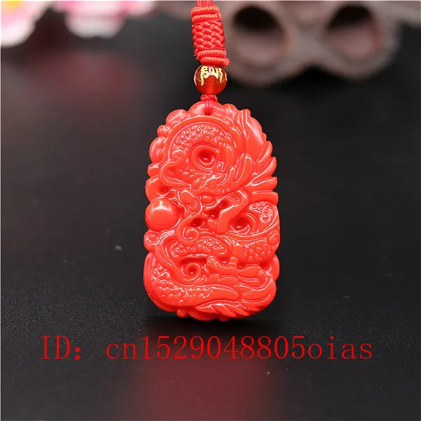 Men'S Fashion Necklaces - Merah Alami Karang Batu Giok Naga