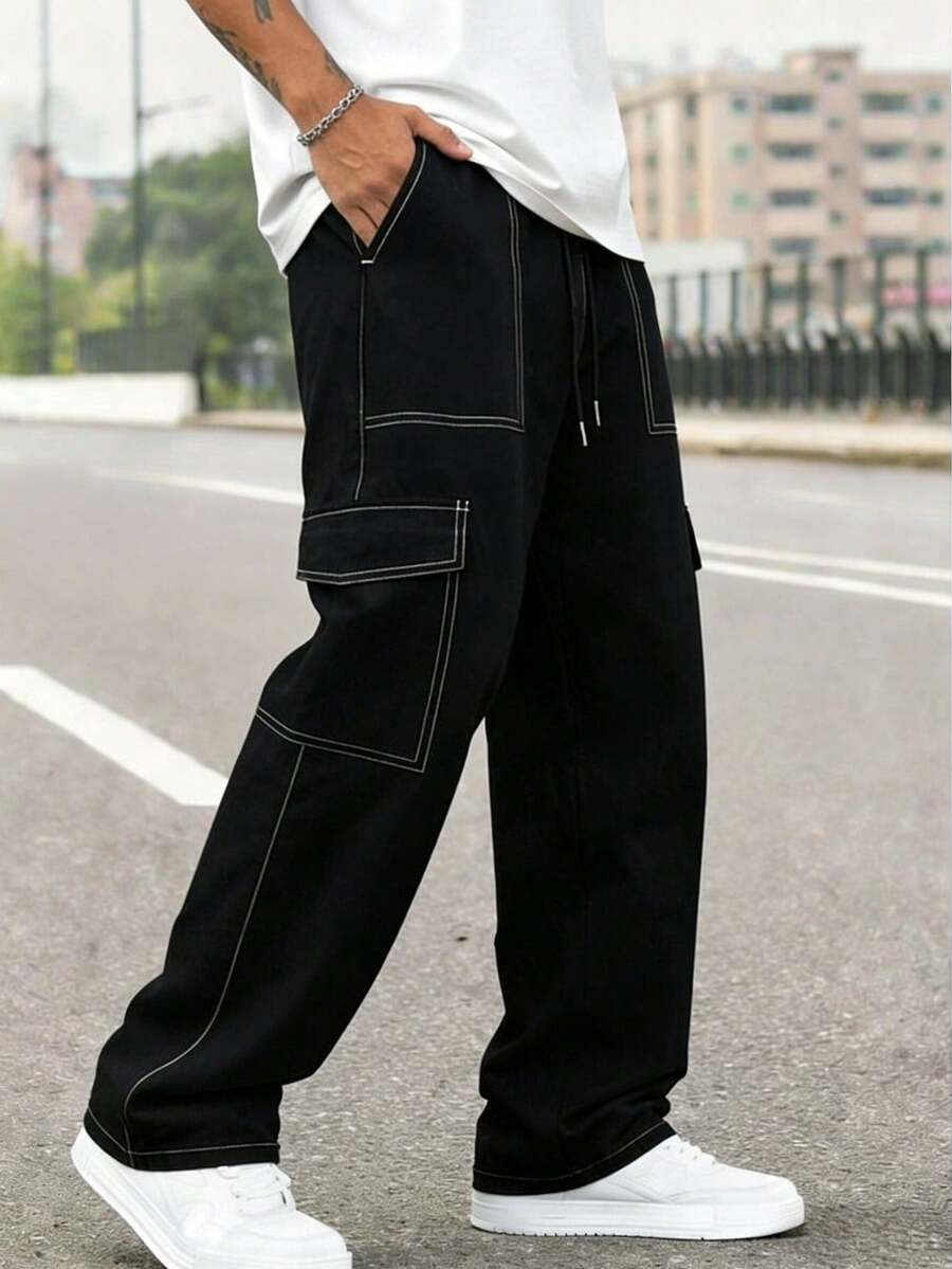 Mens Fashion Cargo Pants - Celana Panjang Kasual Gaya Cargo Pria
