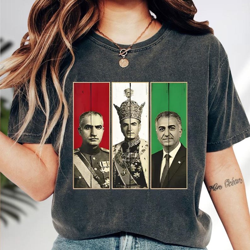 Men'S Fashion History - Kaos Potret Mohammad Reza Pahlavi, Kaos