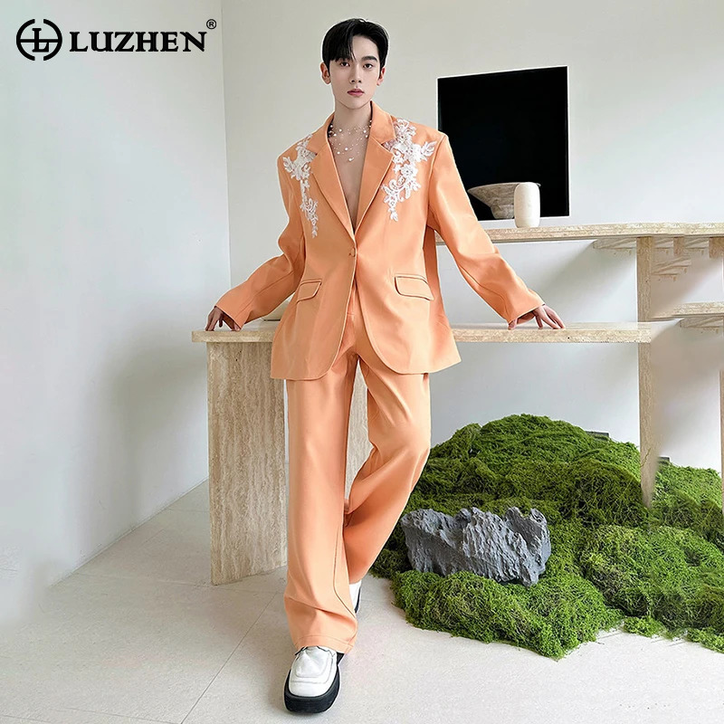 Men Fashion Elegant - LUZHEN Setelan Dua Potong Mewah Elegan