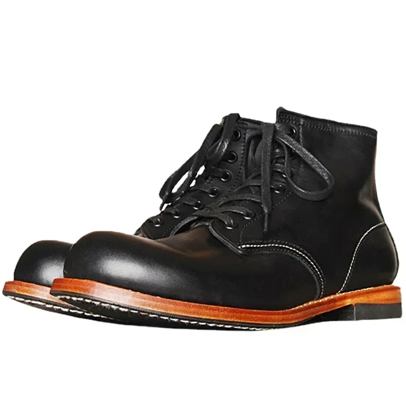 Men Fashion Vintage - Vintage pria Goodyear bot kulit asli