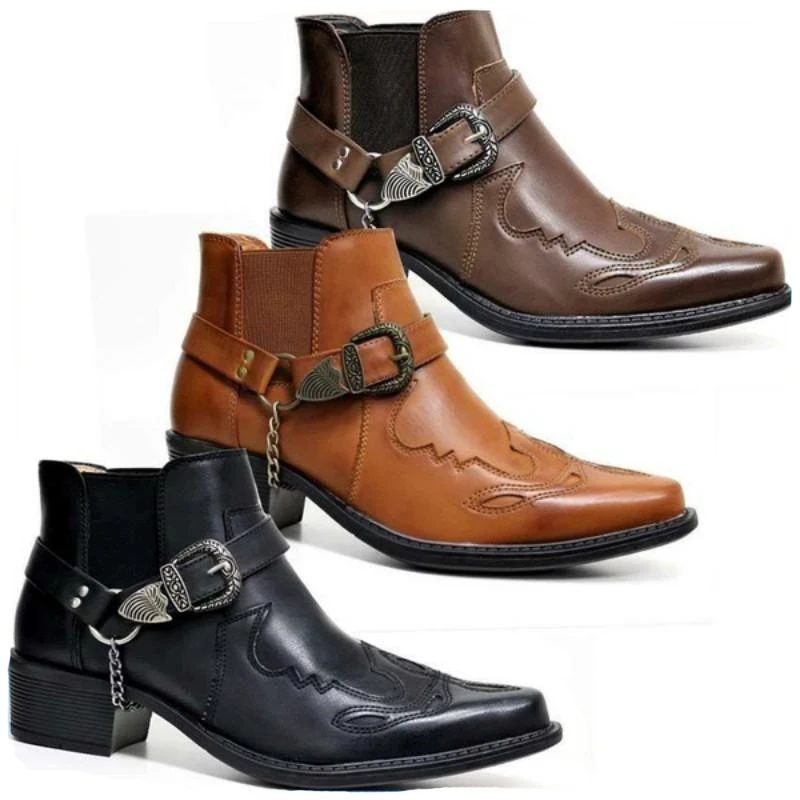 Men Fashion Vintage - Sepatu Boots Kulit Vintage Pria 2026,