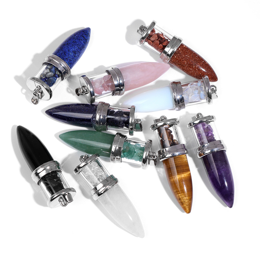 Men'S Fashion Necklaces - 1 buah liontin batu bentuk peluru