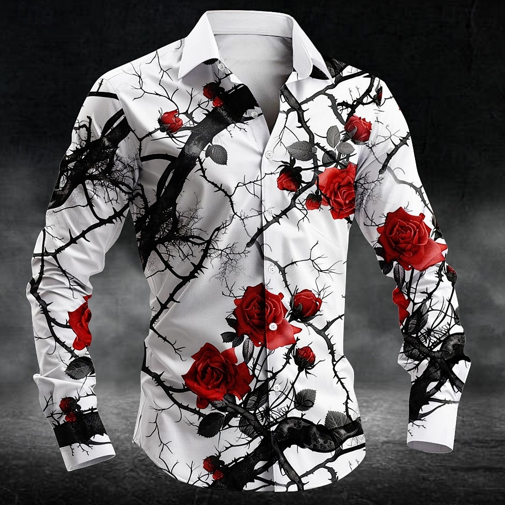 Mens Fashion Wear - Kemeja Pria Lengan Panjang Motif Bunga