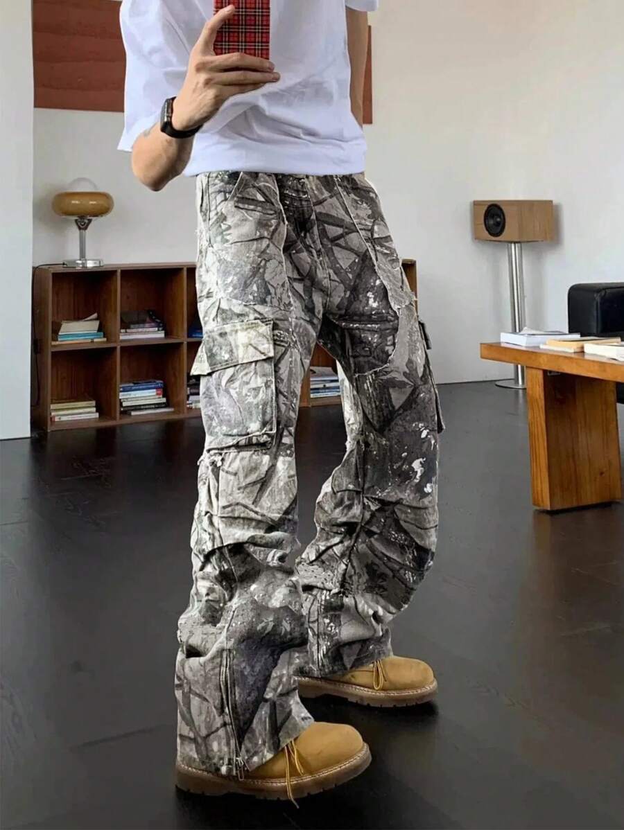 Mens Fashion Cargo Pants - Celana Kargo Fashion Pria Dengan Motif