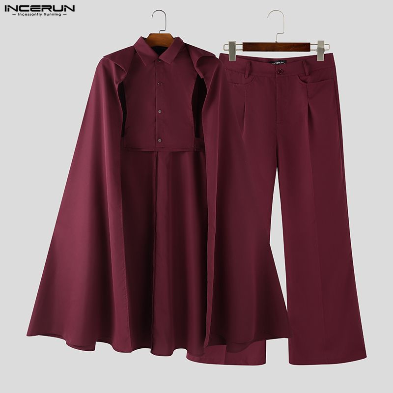 INCERUN Set Pria Warna Solid K - Mens Fashion Suits ulasan dan harga