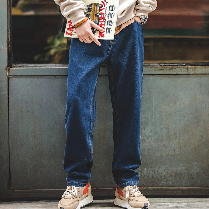 Maden Jeans Denim Dicuci 12.8  - Men'S Fashion With Baggy Jeans ulasan dan harga