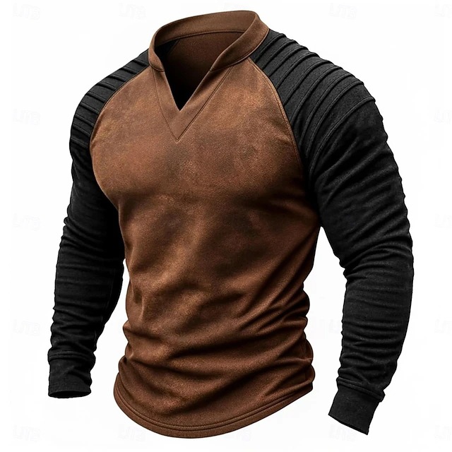 Kemeja Henley Raglan Lengan Pa - Men Fashion Vintage ulasan dan harga