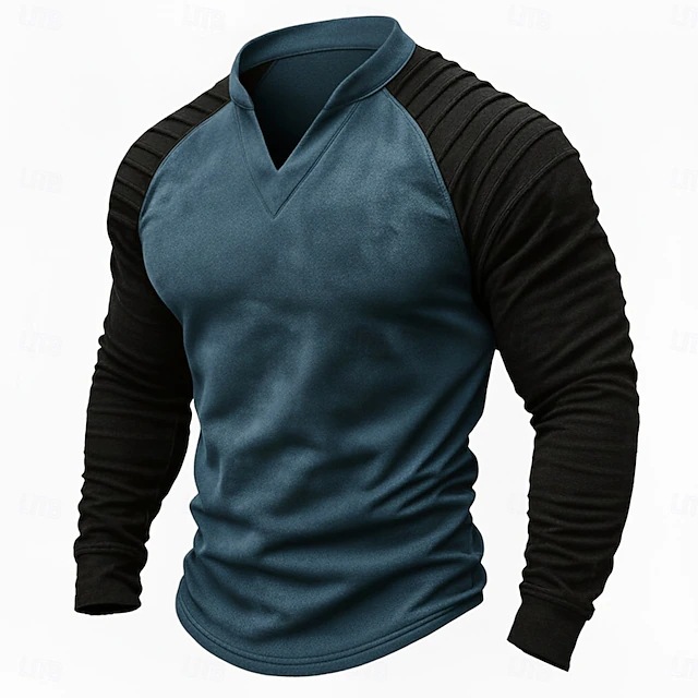 Kemeja Henley Raglan Lengan Pa - Men Fashion Vintage ulasan dan harga