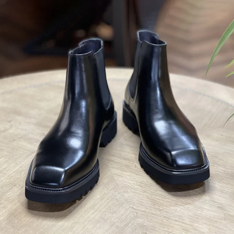 Sepatu Boots Kulit Asli Pria E - Men Fashion Elegant ulasan dan harga