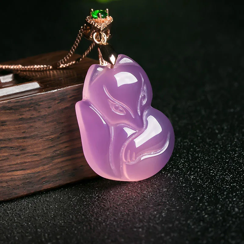 Alami Ungu Batu Akik Fox Liont - Men'S Fashion Necklaces ulasan dan harga
