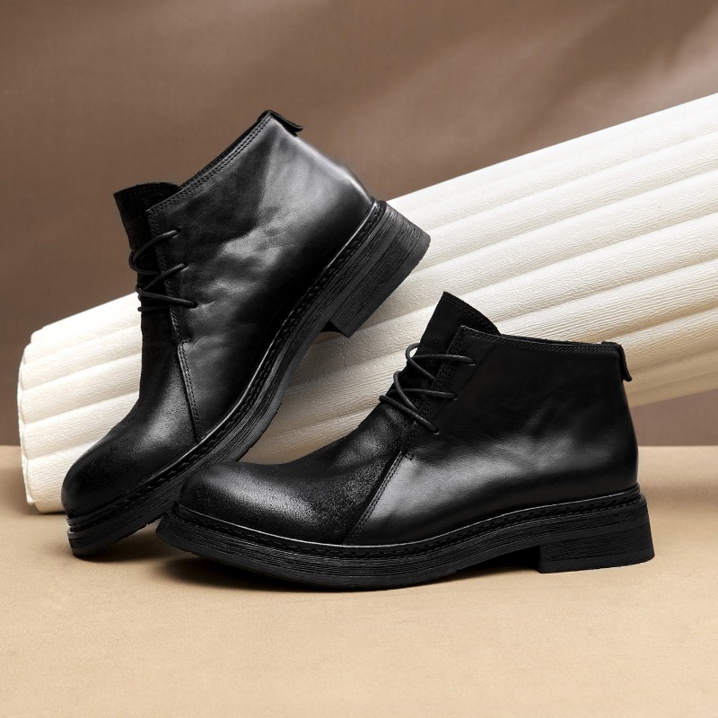 Sepatu Bot Kulit Asli Pria Vin - Men Fashion Vintage ulasan dan harga