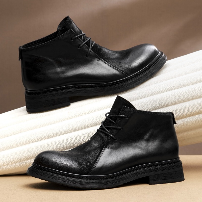 Sepatu Bot Kulit Asli Pria Vin - Men Fashion Vintage ulasan dan harga