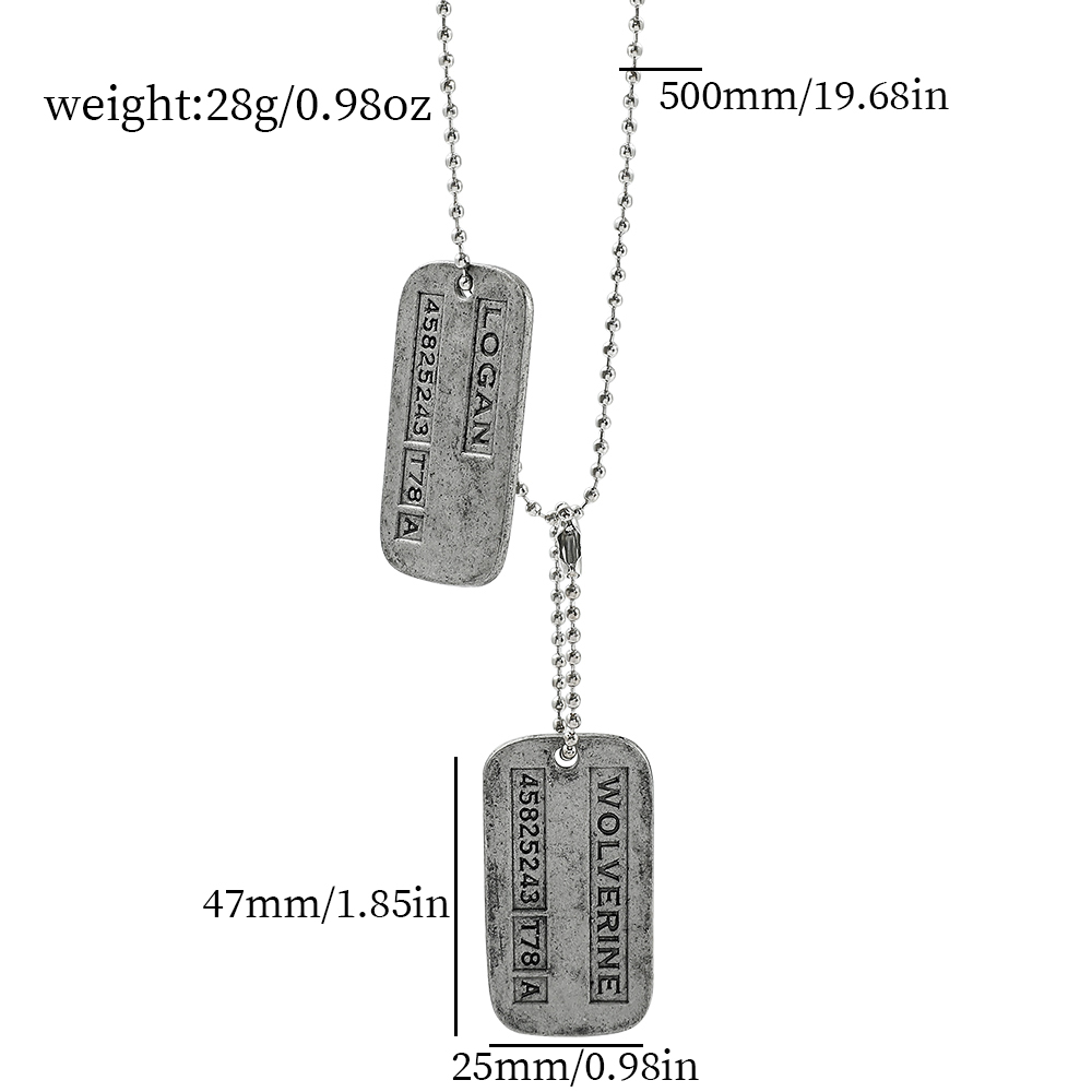 Kalung Kartu Militer X-Men Wol - Men'S Fashion Accessories ulasan dan harga