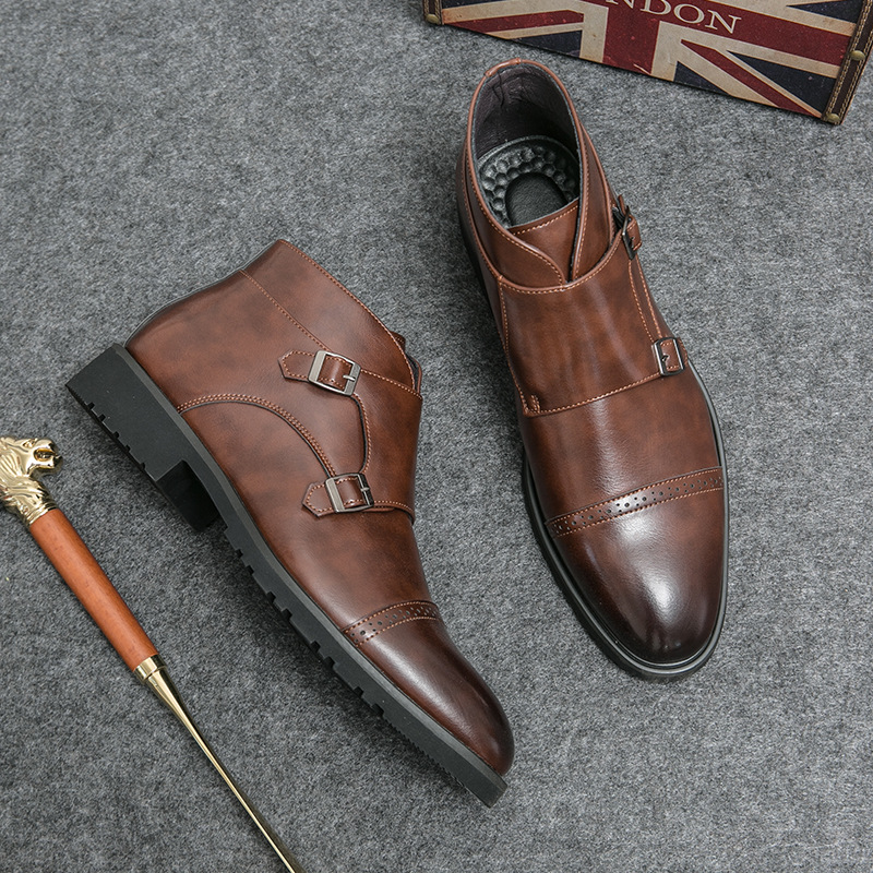 Sepatu bot kulit tinggi beruju - Mens Fashion Autumn 2025 ulasan dan harga