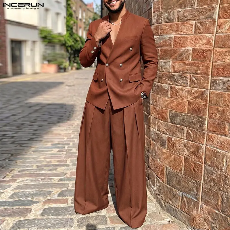 INCERUN Setelan Pria Warna Sol - Men Fashion Elegant ulasan dan harga