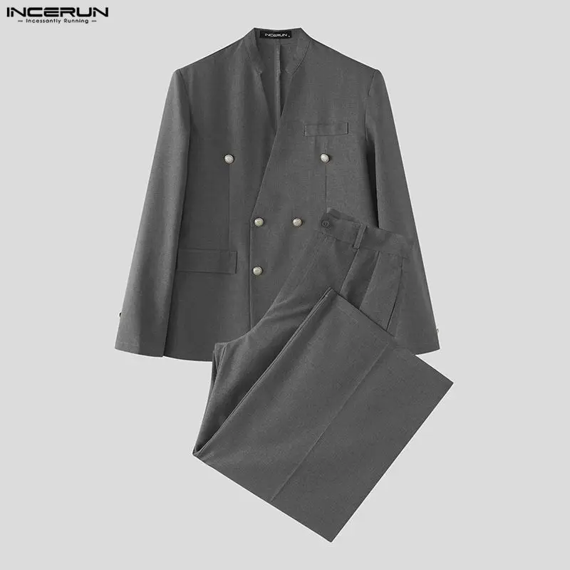 INCERUN Setelan Pria Warna Sol - Men Fashion Elegant ulasan dan harga