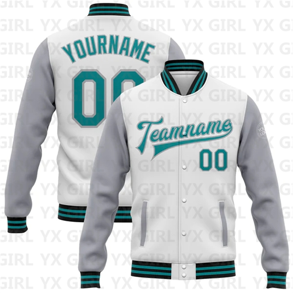 Kustom putih Teal abu-hitam Bo - Varsity Jacket Letterman ulasan dan harga