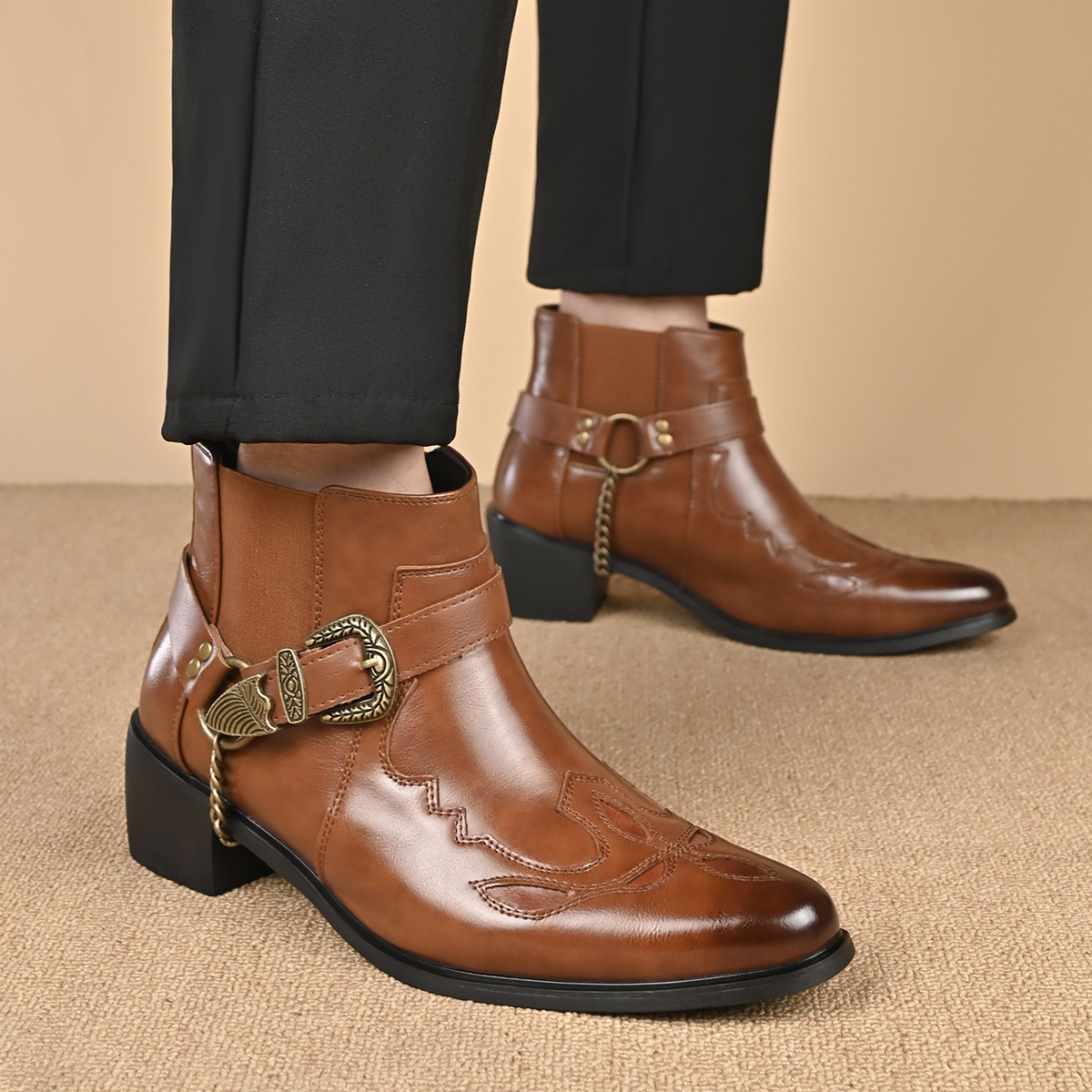Sepatu Boots Kulit Vintage Pri - Men Fashion Vintage ulasan dan harga