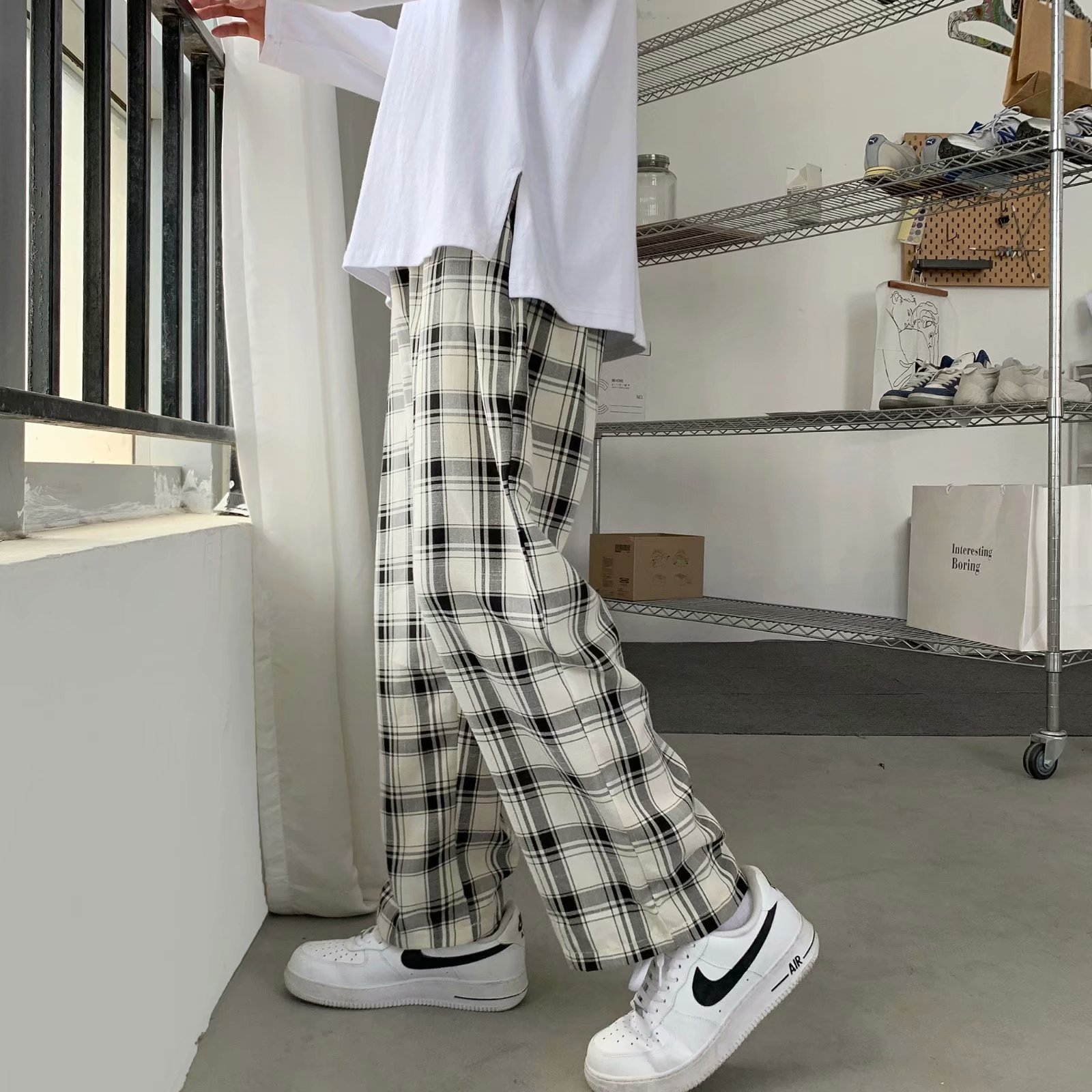 Celana Pria Motif Kotak-kotak  - Mens Fashion Cargo Pants ulasan dan harga