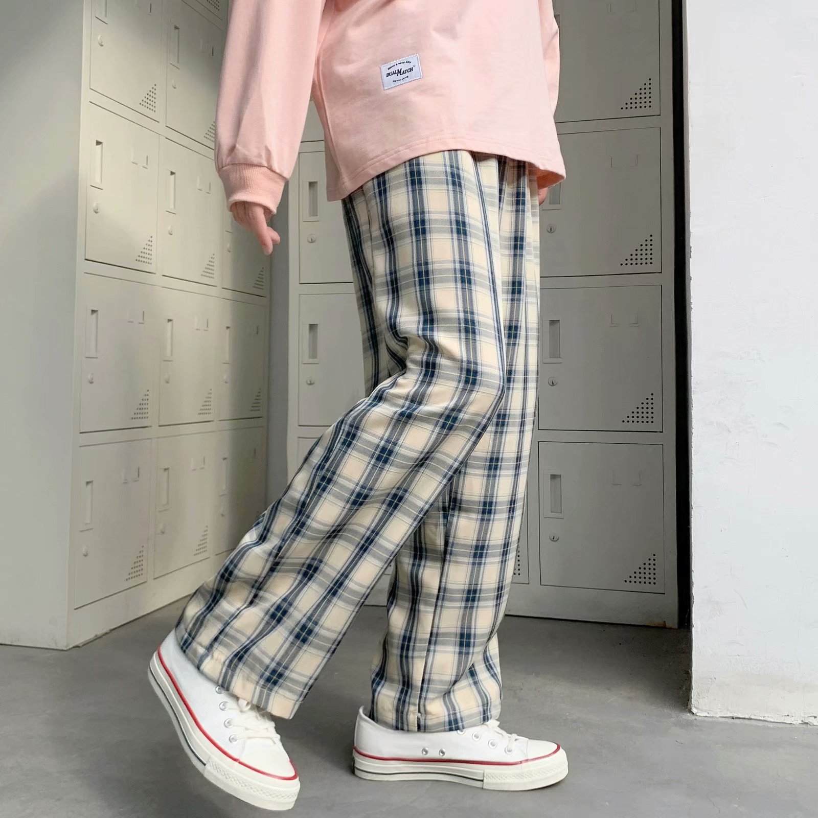 Celana Pria Motif Kotak-kotak  - Mens Fashion Cargo Pants ulasan dan harga