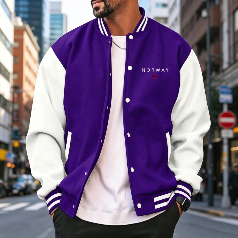 Jaket Varsity Pria Warna Merah - Varsity Jacket Letterman ulasan dan harga