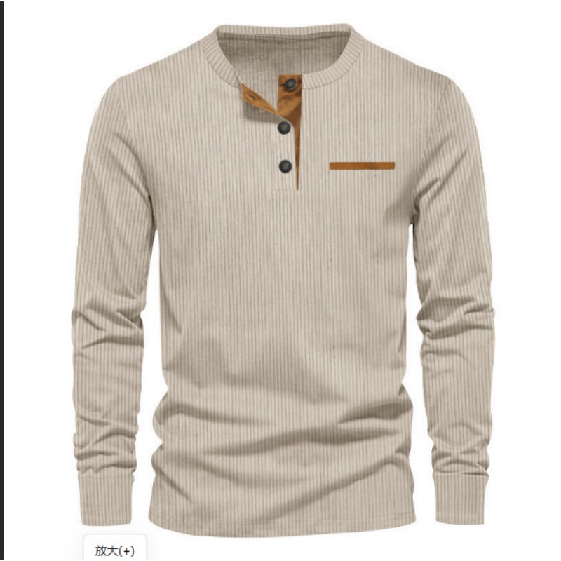 Kaos Henley Lengan Panjang Pri - Mens Fashion Wear ulasan dan harga