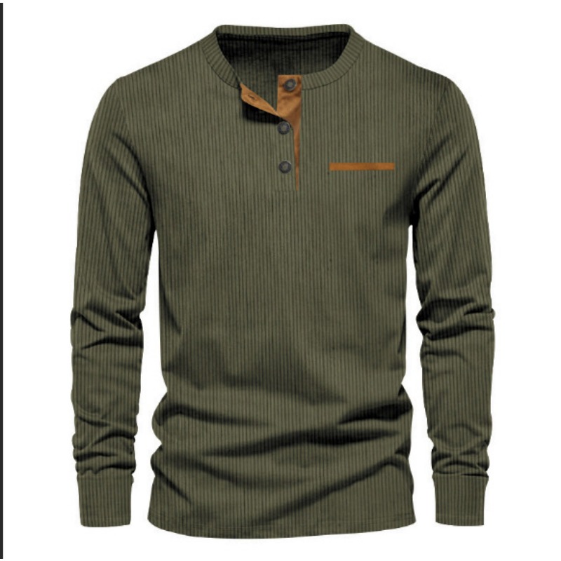 Kaos Henley Lengan Panjang Pri - Mens Fashion Wear ulasan dan harga