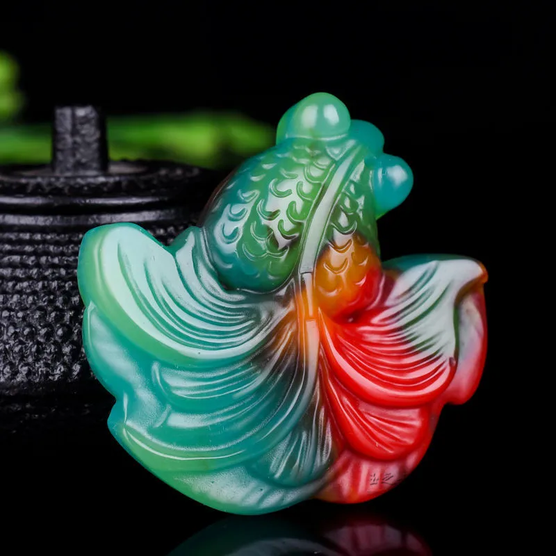 Cina Warna Alami Jade Goldfish - Men'S Fashion Necklaces ulasan dan harga