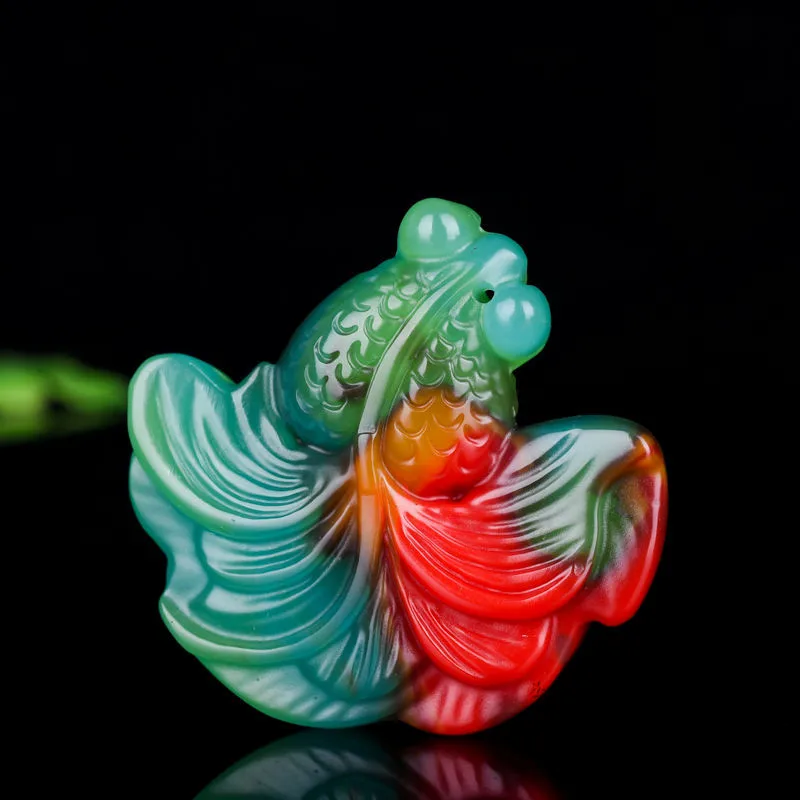 Cina Warna Alami Jade Goldfish - Men'S Fashion Necklaces ulasan dan harga