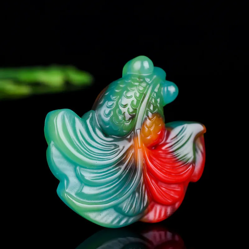 Cina Warna Alami Jade Goldfish - Men'S Fashion Necklaces ulasan dan harga