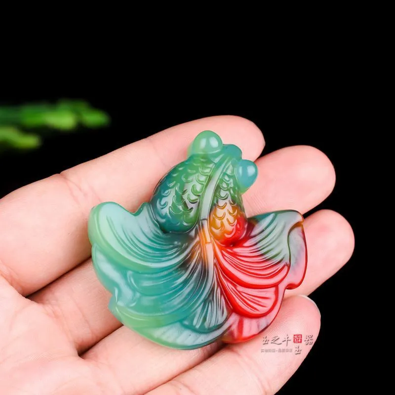 Cina Warna Alami Jade Goldfish - Men'S Fashion Necklaces ulasan dan harga